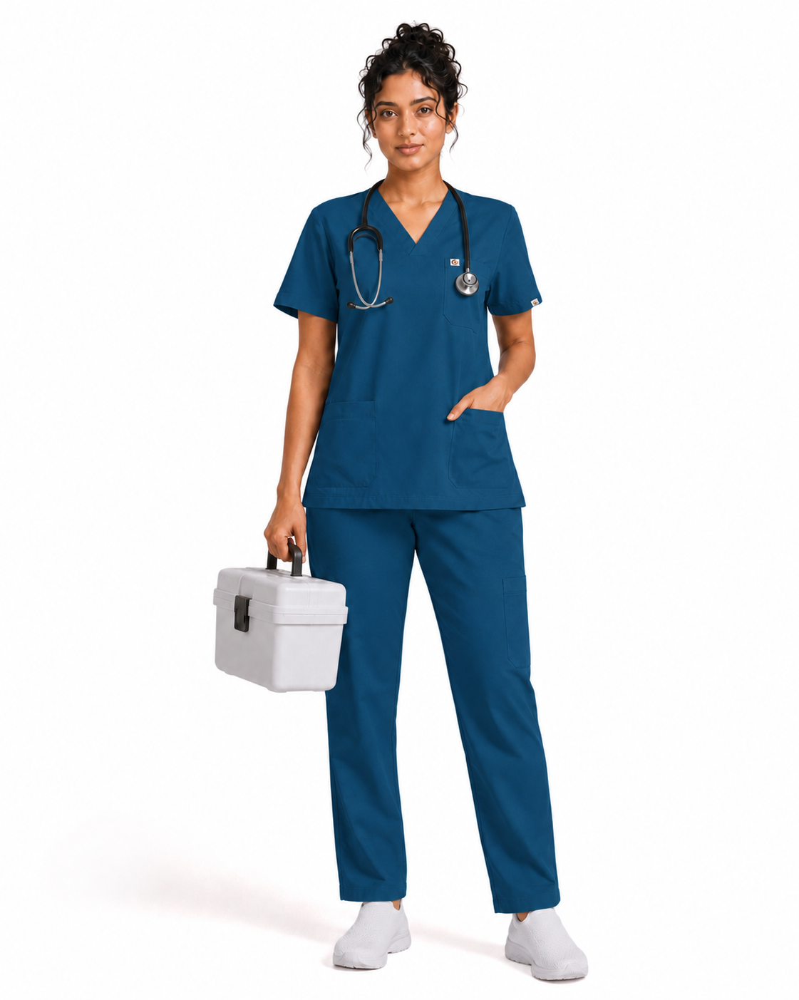 Women FlexPRO V-Neck 9-Pocket Scrub Set