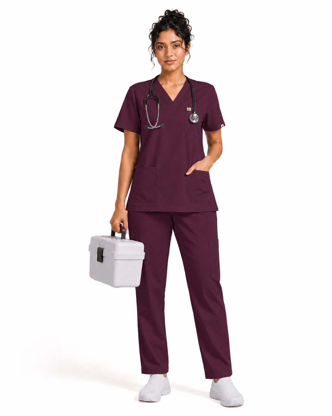 Women FlexPRO V-Neck 9-Pocket Scrub Set
