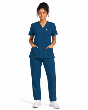 Women FlexPRO V-Neck 9-Pocket Scrub Set