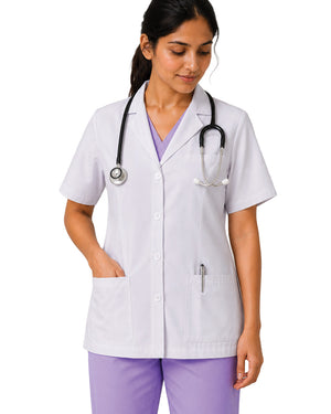 Women FlexGO Lab Coat – Regular Length, Half Sleeve