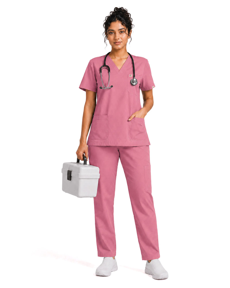 Women FlexPRO V-Neck 9-Pocket Scrub Set