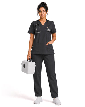 Women FlexPRO V-Neck 9-Pocket Scrub Set