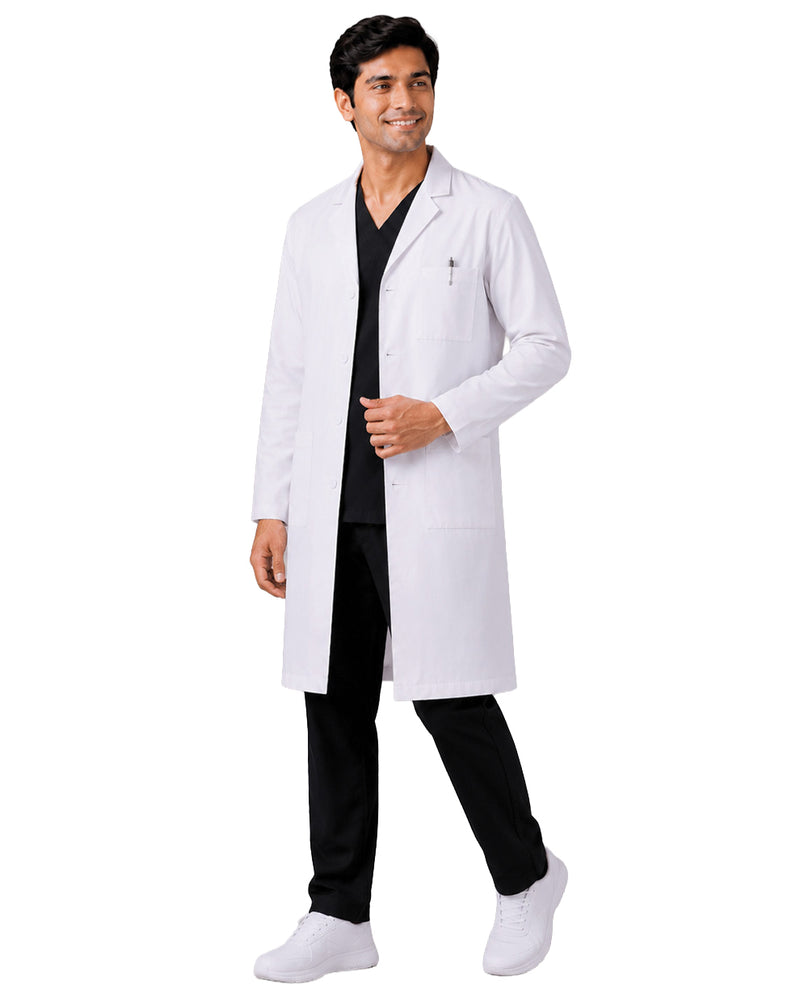 Men FlexGO Lab Coat – Knee Length, Full Sleeve