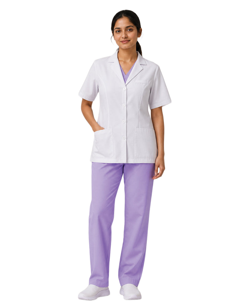 Women FlexGO Lab Coat – Regular Length, Half Sleeve