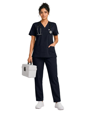 Women FlexPRO V-Neck 9-Pocket Scrub Set