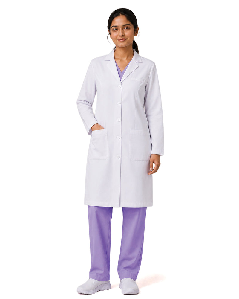 Women FlexGO Lab Coat – Knee Length, Full Sleeve