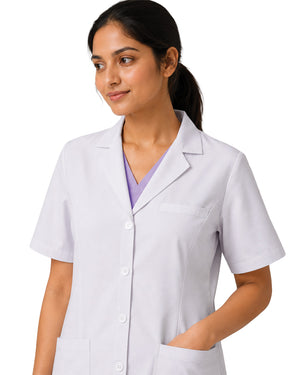 Women FlexGO Lab Coat – Regular Length, Half Sleeve