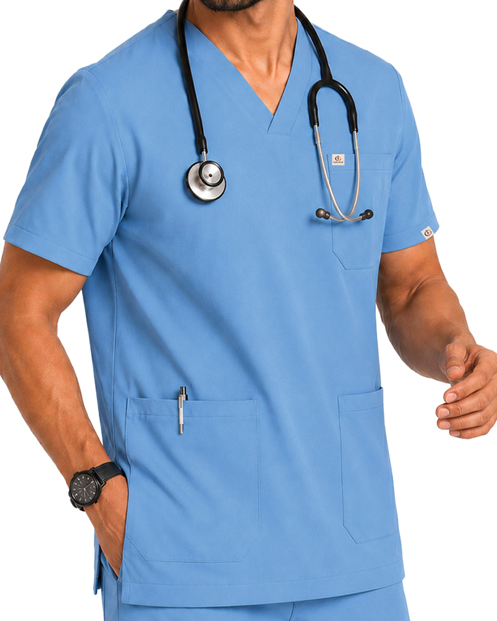 Men FlexPRO V-Neck 9-Pocket Scrub Set