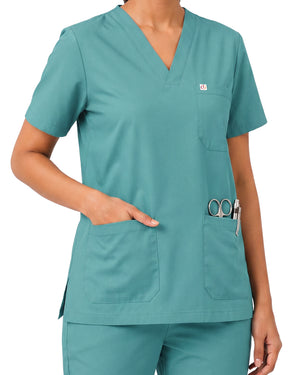 Women FlexGO V-Neck 5-Pocket Scrub Set