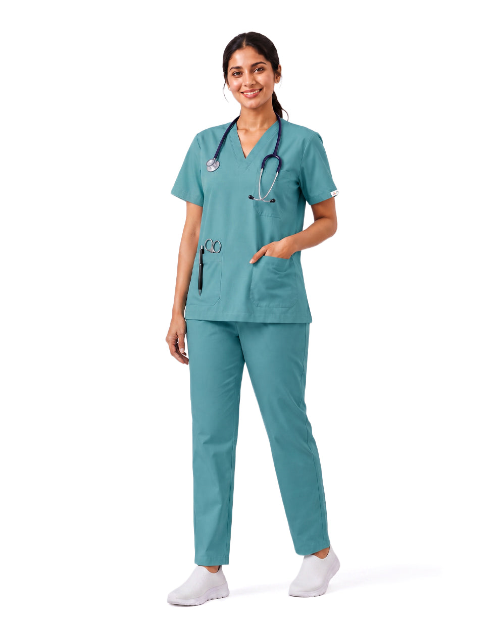 Women FlexGO V-Neck 5-Pocket Scrub Set