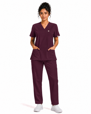 Women FlexPRO V-Neck 9-Pocket Scrub Set